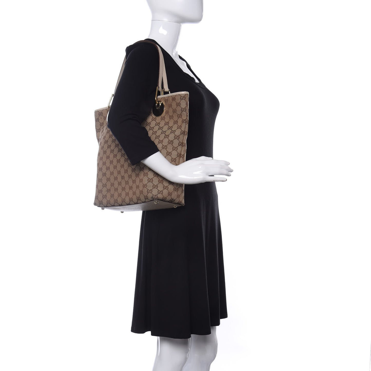 Monogram Large Eclipse Tote Beige White