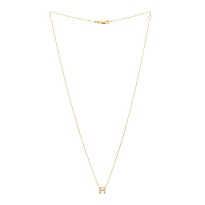 Roberto Coin 18K Yellow Gold Diamond Love Letter H Pendant Necklace 3 of 5