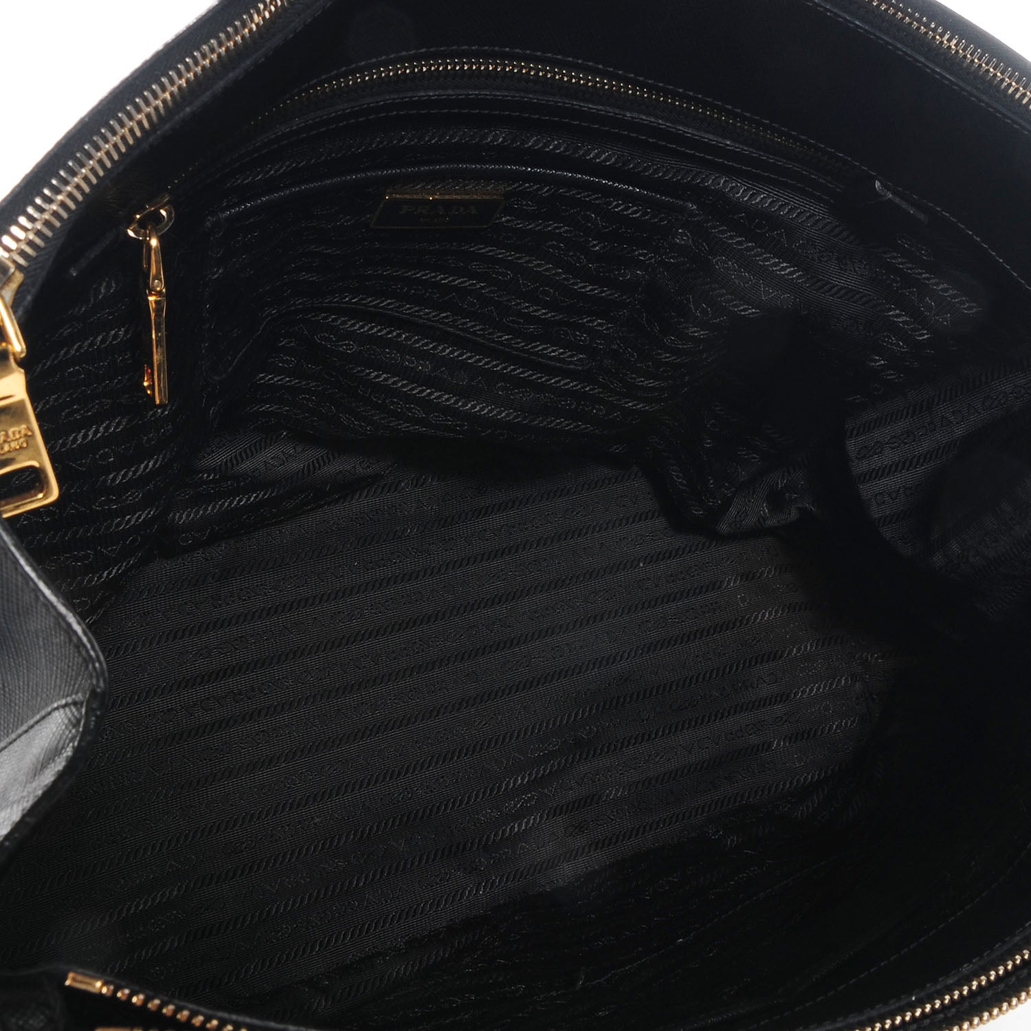 Prada Saffiano Lux Large Double Zip Tote Nero Black 5 of 10