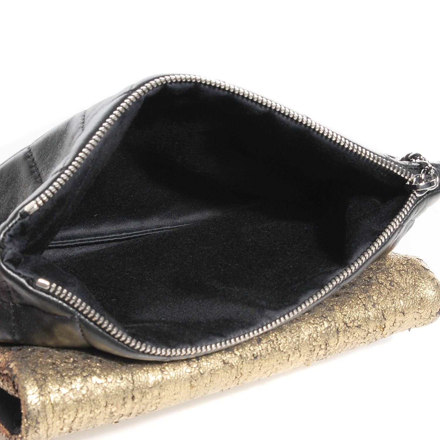 Chanel Lambskin Mineral Nights Wristlet Gold Black 5 of 8