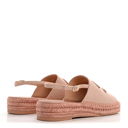 Chanel Canvas Strass CC Espadrille Slingback Sandals 39 Pink 5 of 10