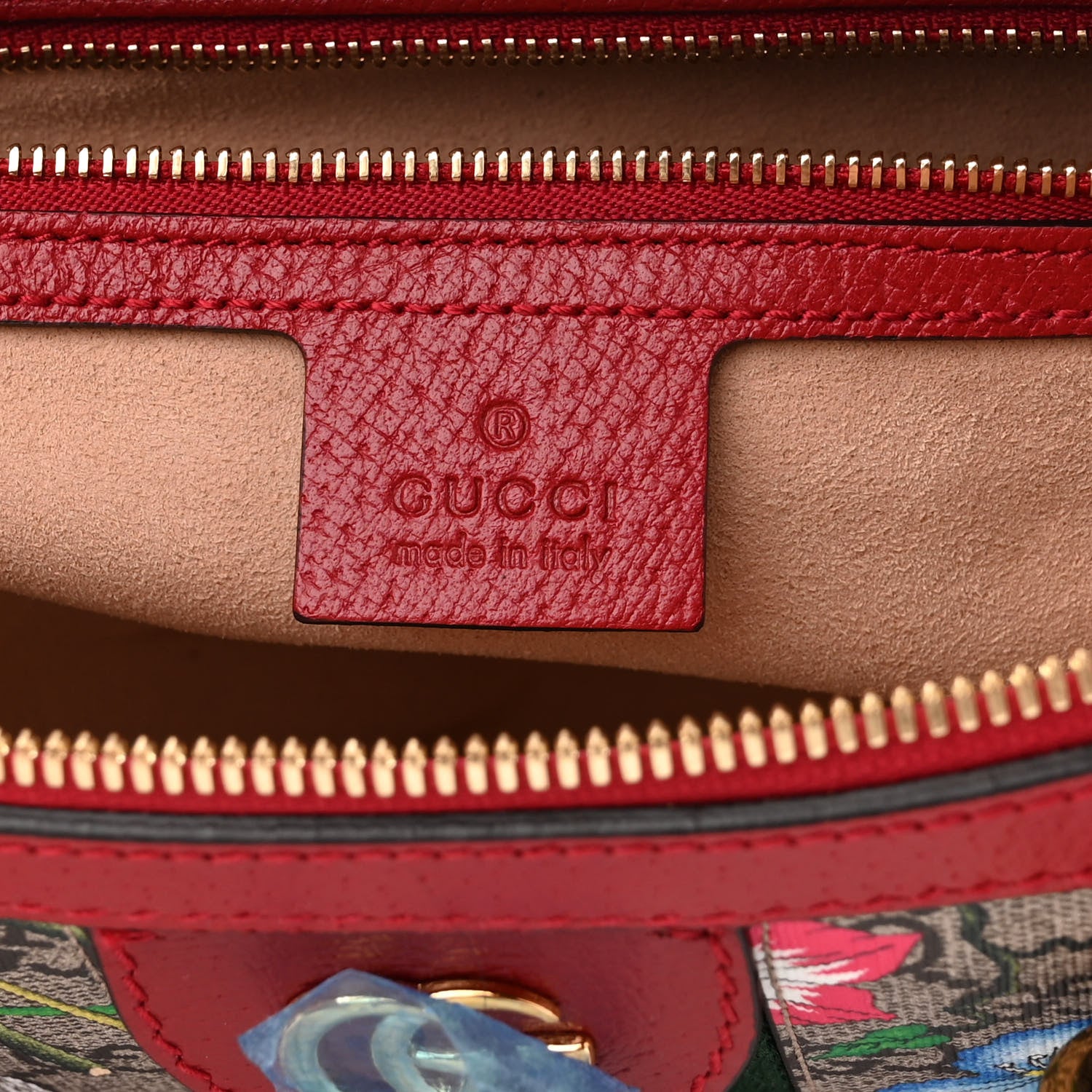 Gucci GG Supreme Monogram Flora Web Medium Ophidia Boston Red 6 of 10
