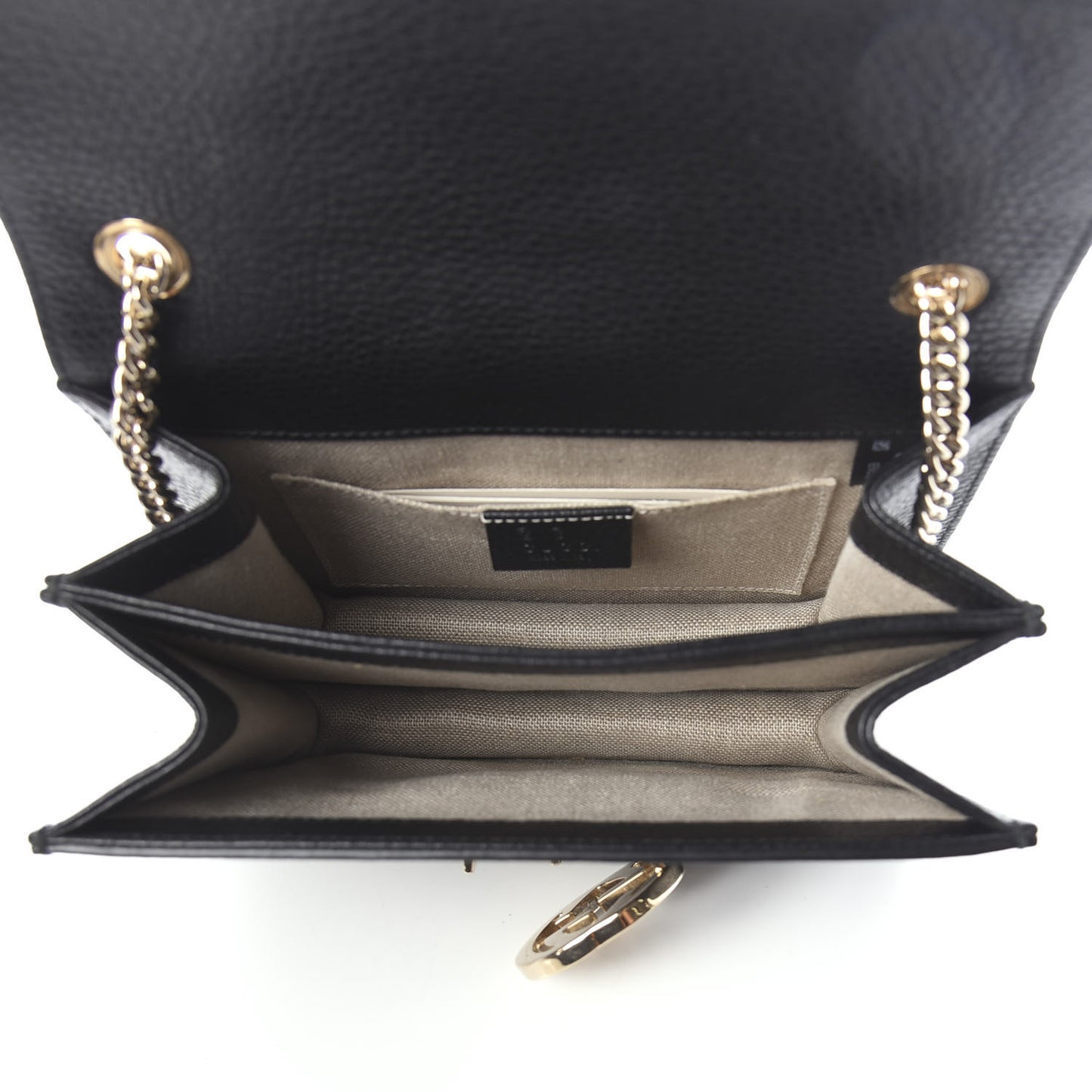 Dollar Calfskin Small Interlocking G Shoulder Bag Black