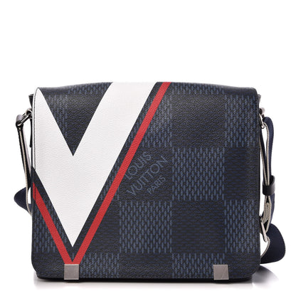 Louis Vuitton Damier Cobalt Latitude America's Cup District PM Red 1 of 9