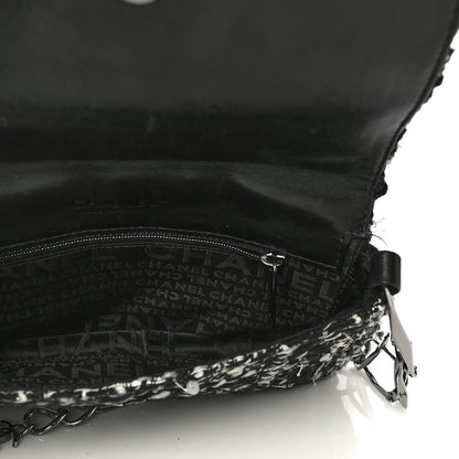 Chanel Sequin Tweed Single Flap Ecru Black 6 of 32