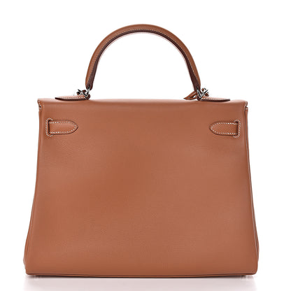 Hermes Evercolor Verso Kelly Retourne 32 Gold Rose Azalee 5 of 41