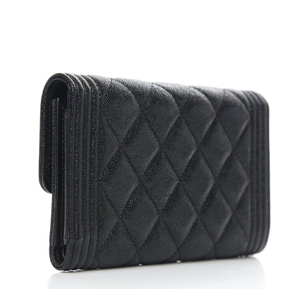 Chanel Caviar Quilted Medium Boy Flap Wallet Black 2 of 7