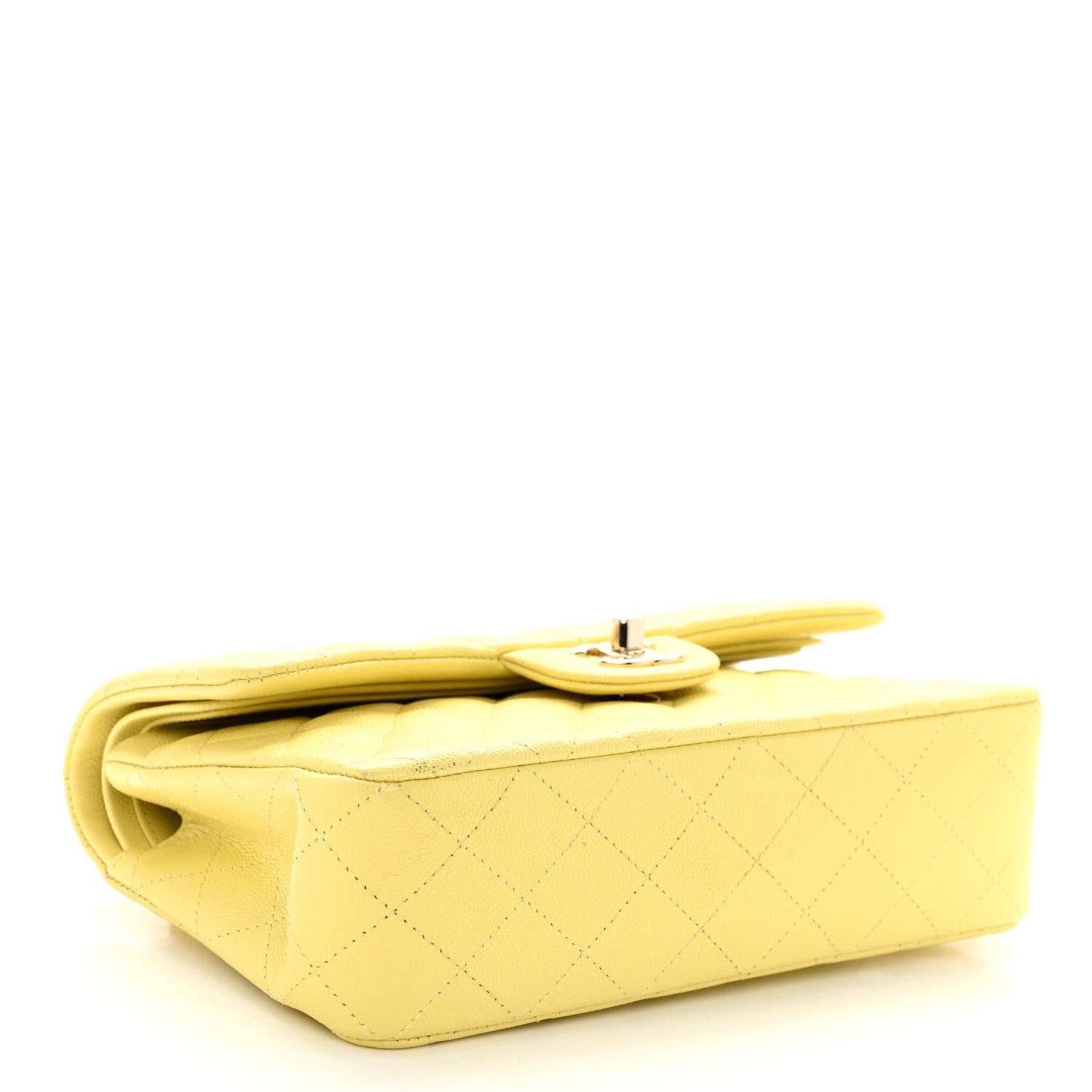 Chanel Caviar Quilted Medium Double Flap Light Yellow 4 of 9