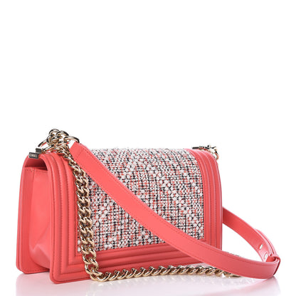 Chanel Lambskin Tweed Medium Boy Flap Pink 3 of 10