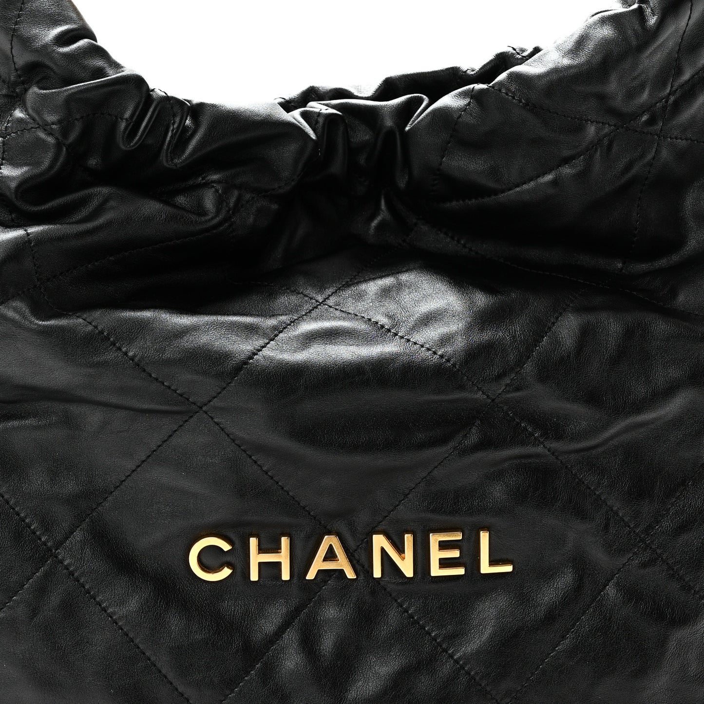 Shiny Calfskin Quilted Chanel 22 Black