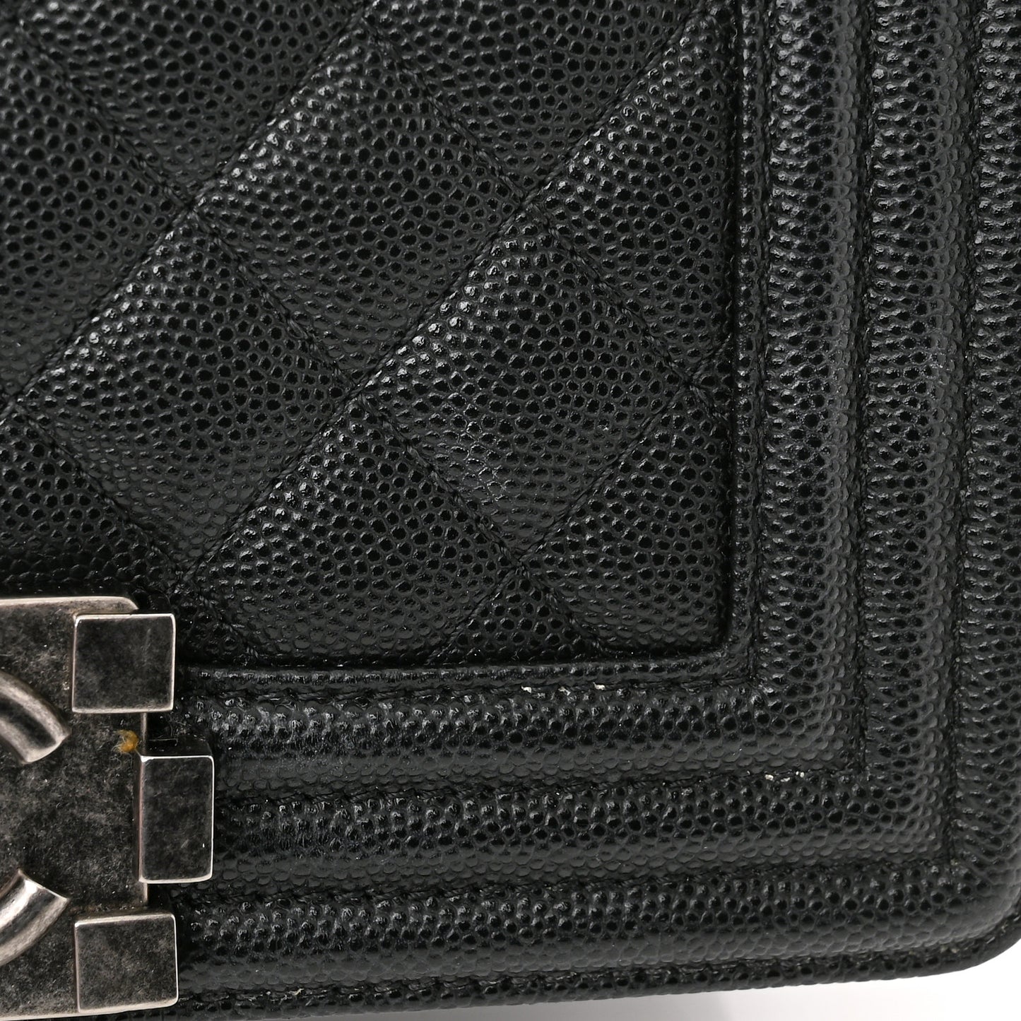Caviar Quilted Small Boy Flap Black