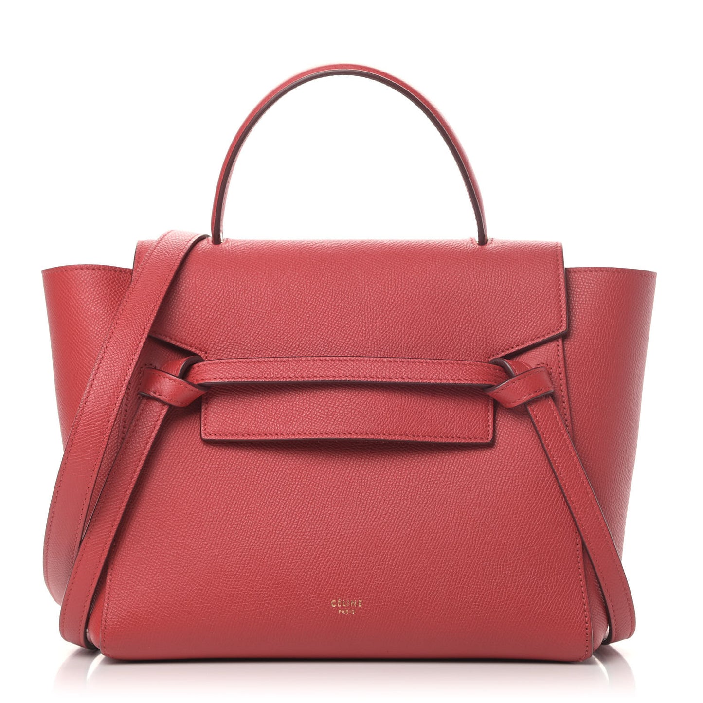 Baby Grained Calfskin Micro Belt Bag Poppy