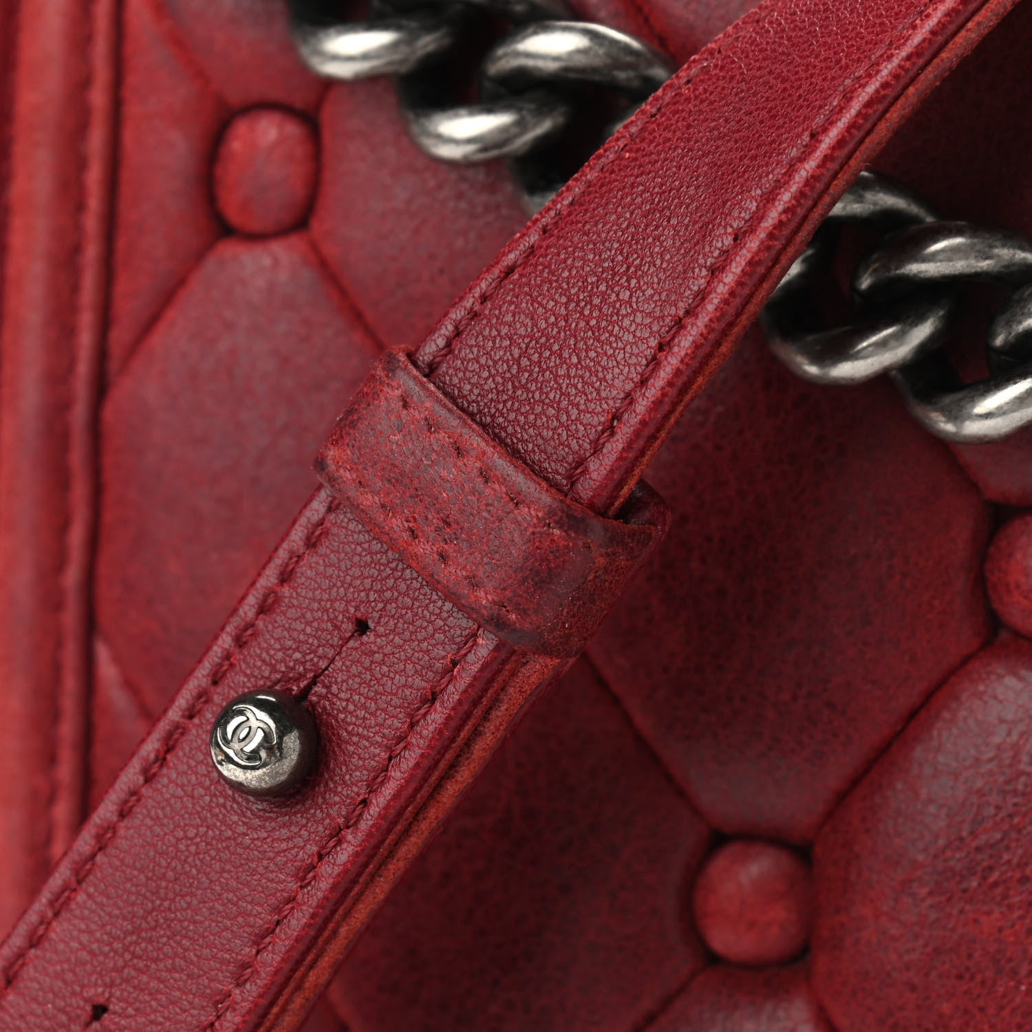 Chanel Chesterfield Quilted Large Celtic Boy Flap Red 12 of 14
