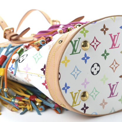 Louis Vuitton Monogram Multicolor Fringe Bucket White 6 of 12
