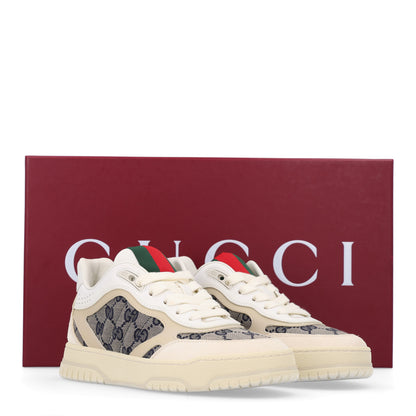 Gucci Calfskin Suede GG Monogram Re-Web Womens Sneakers 36.5 White Beige Blue 11 of 11