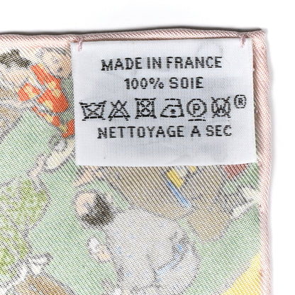 Hermes Silk Les Artisans D'Hermes Scarf 90 Rose Pale Vert Amande 3 of 7