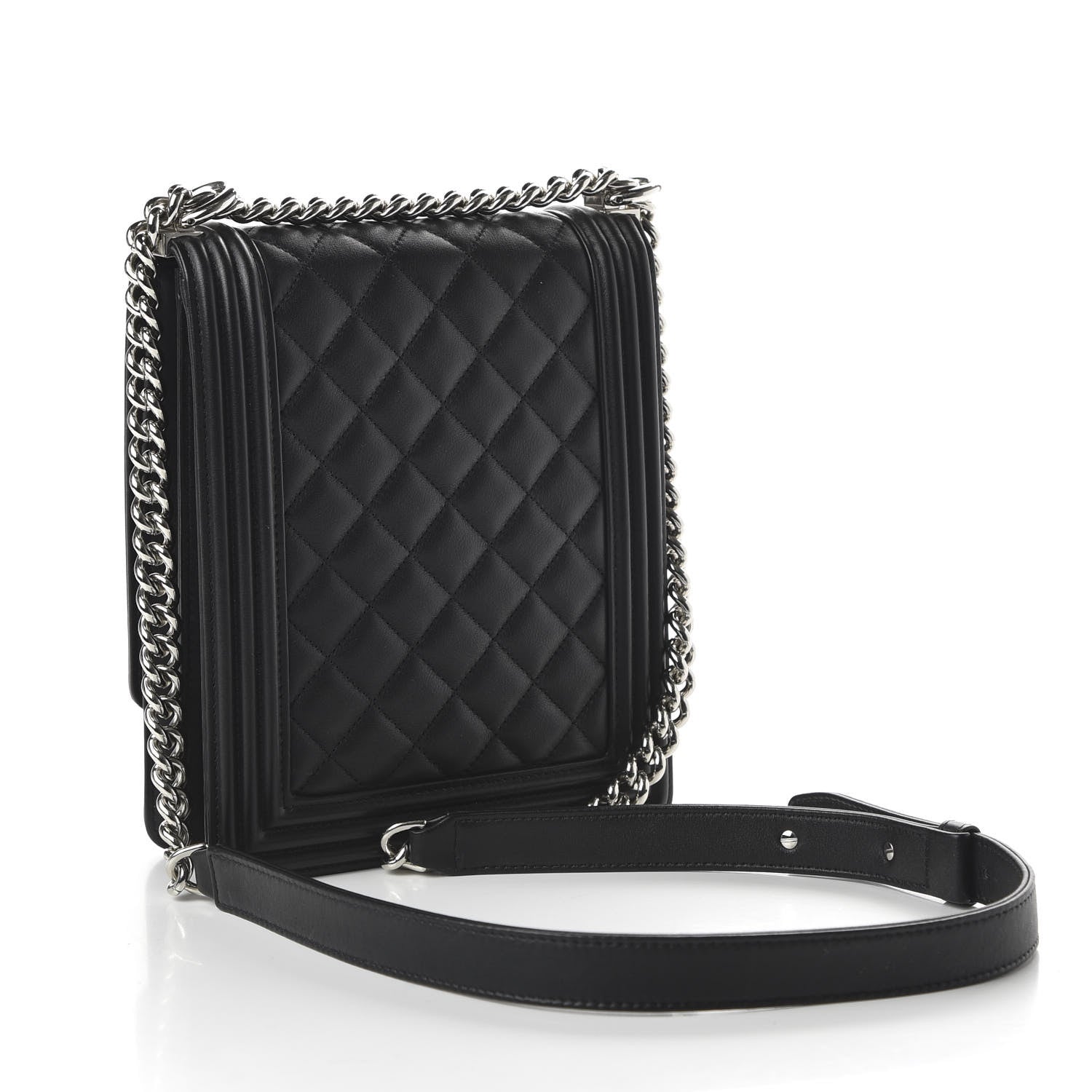 Chanel Calfskin Quilted North South Boy Flap Black 3 of 10
