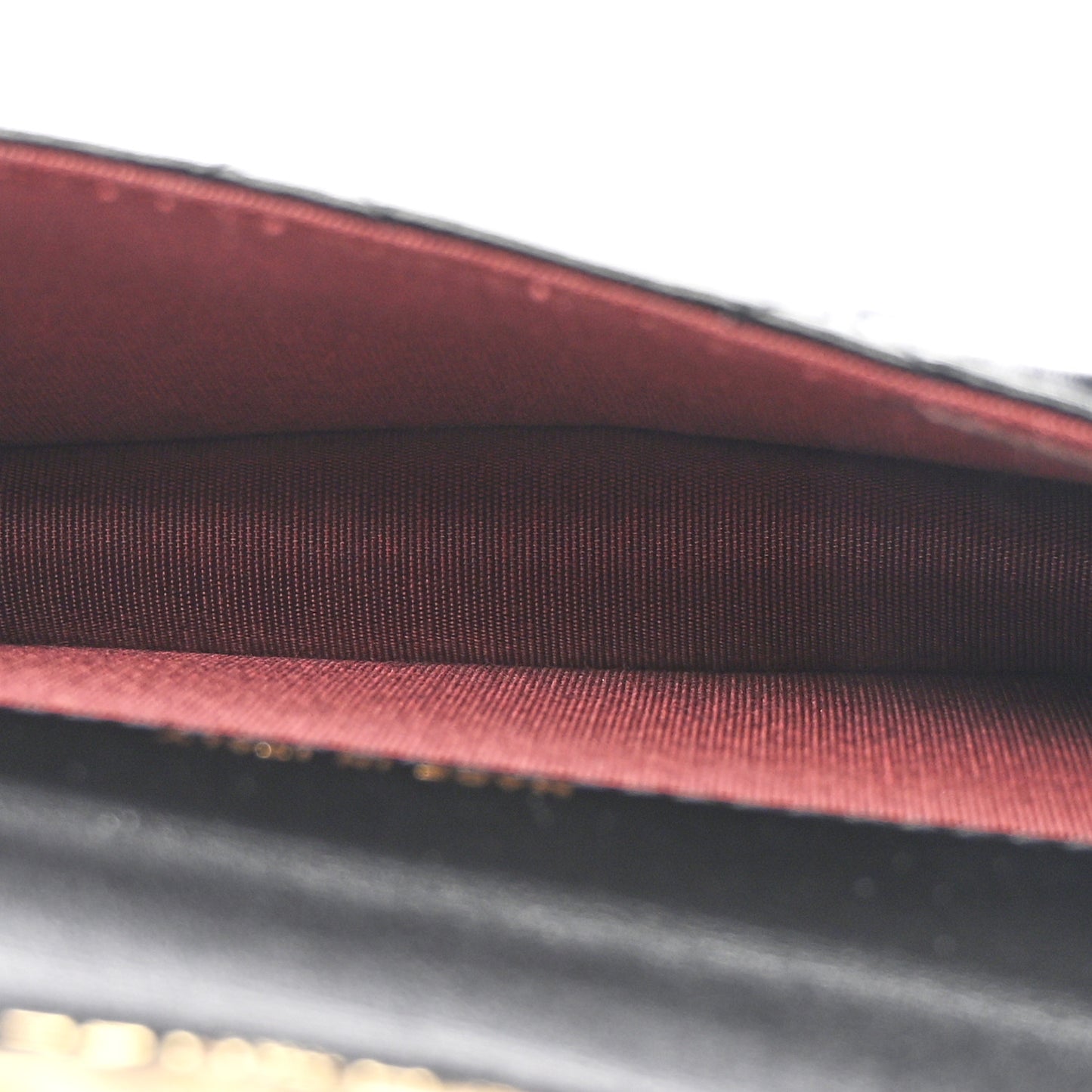 Calfskin Quilted Perfect Fit Coin Purse With Chain Black
