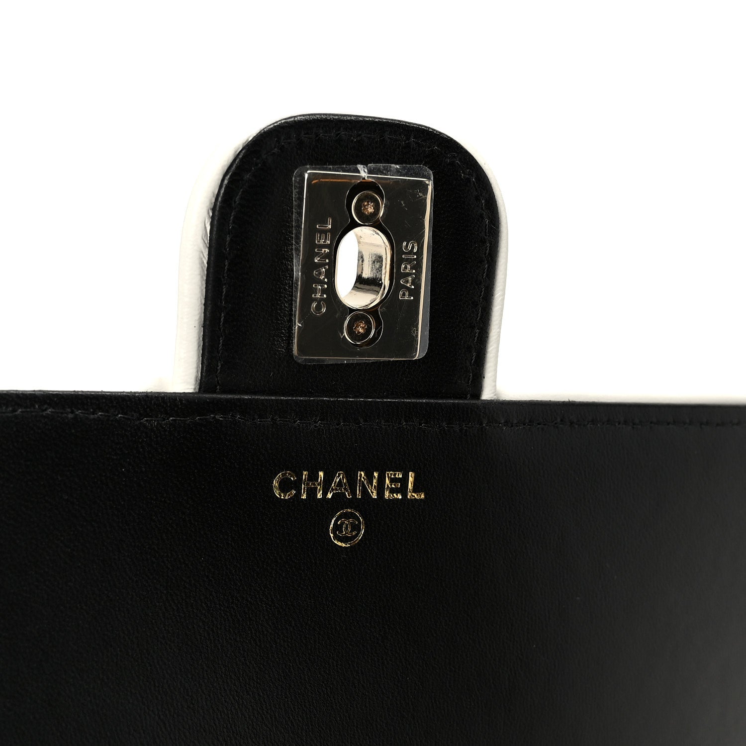 Chanel Lambskin Quilted Resin CC Mini Flap Bag Black White 6 of 12