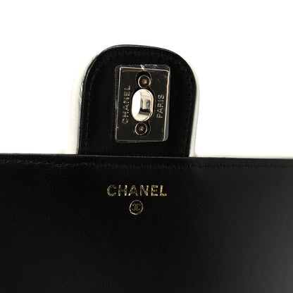 Chanel Lambskin Quilted Resin CC Mini Flap Bag Black White 6 of 12