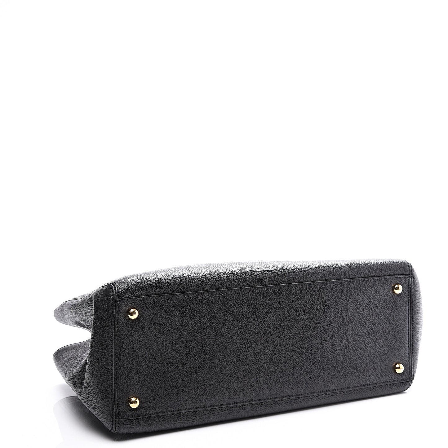 Calfskin Small Cerf Executive Shopper Tote Black