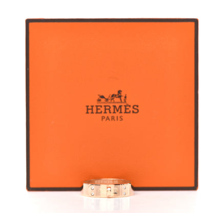 Hermes 18K Rose Gold Diamond PM Kelly Ring 55 7.25 5 of 5
