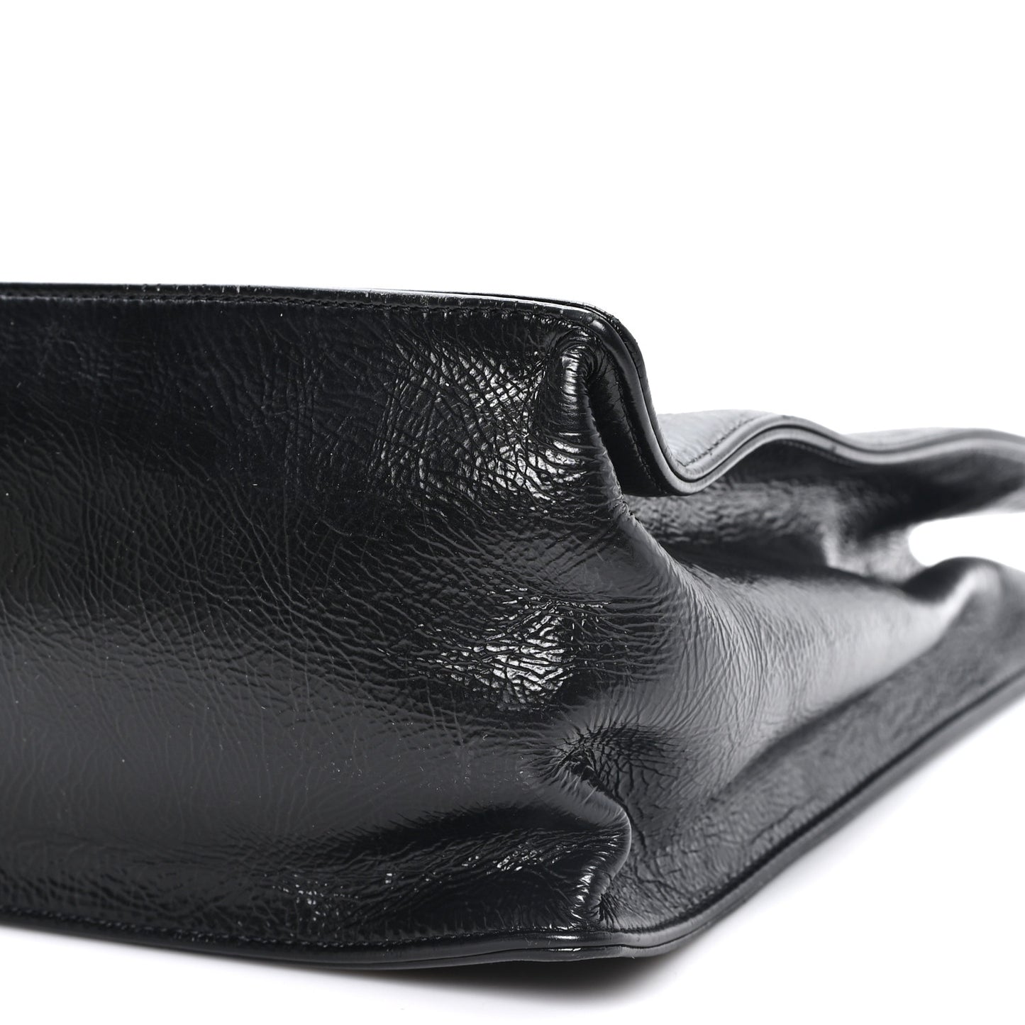 Glazed Aged Calfskin CC Tote Black