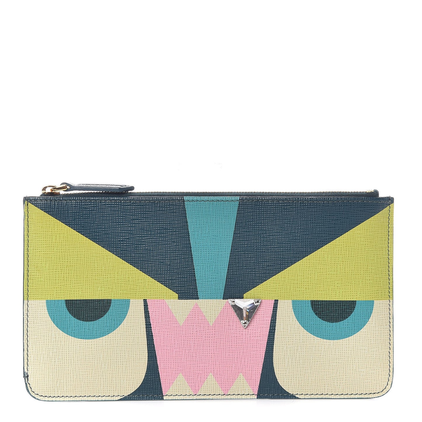 Vitello Crystal Tooth Monster Zip Pouch Oceano Multicolor