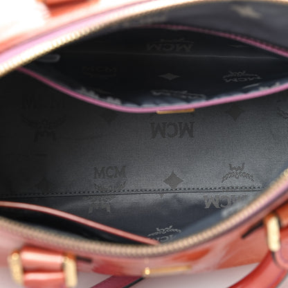 MCM Patent Monogram Boston Bag Bronze 8 of 13
