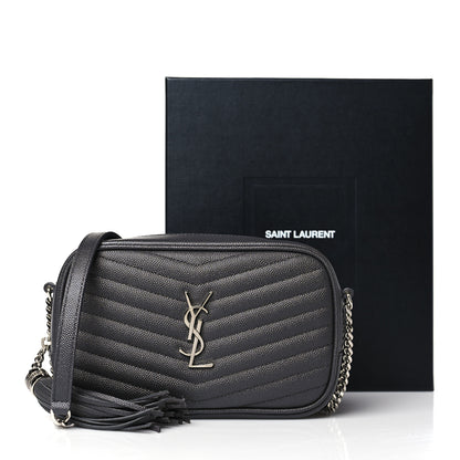 Saint Laurent Grain De Poudre Matelasse Monogram Mini Lou Camera Bag Storm 10 of 10