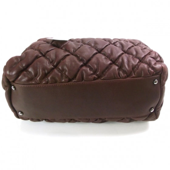 Chanel Leather Bubble Quilt Bowler Bordeaux 4 of 12