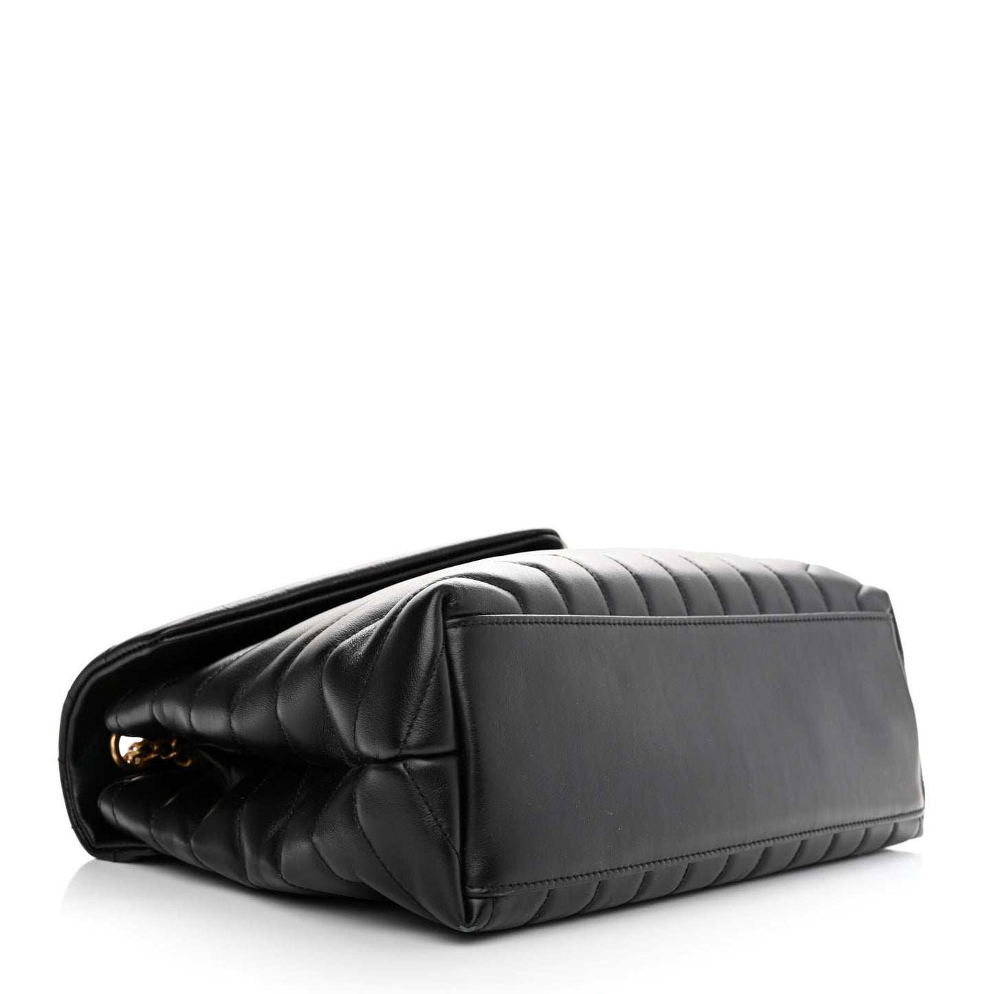 Calfskin Y Quilted Monogram Medium Loulou Chain Satchel Black