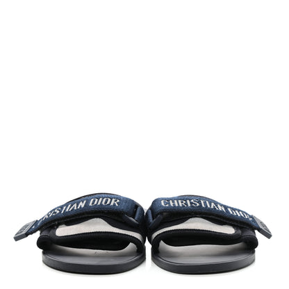 Christian Dior Technical Stretch Fabric Camouflage Dio(r)evolution Slide Sandals 39 Deep Blue 2 of 11