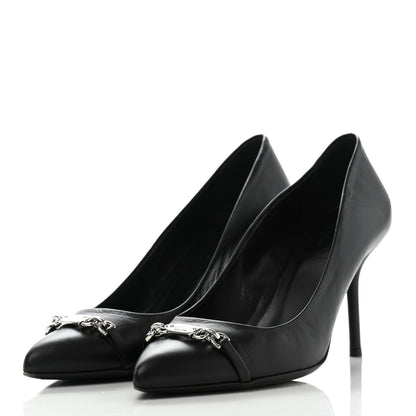 Gucci Nappa Moorea Molaita Mid Heel Pumps 37.5 Black 3 of 14