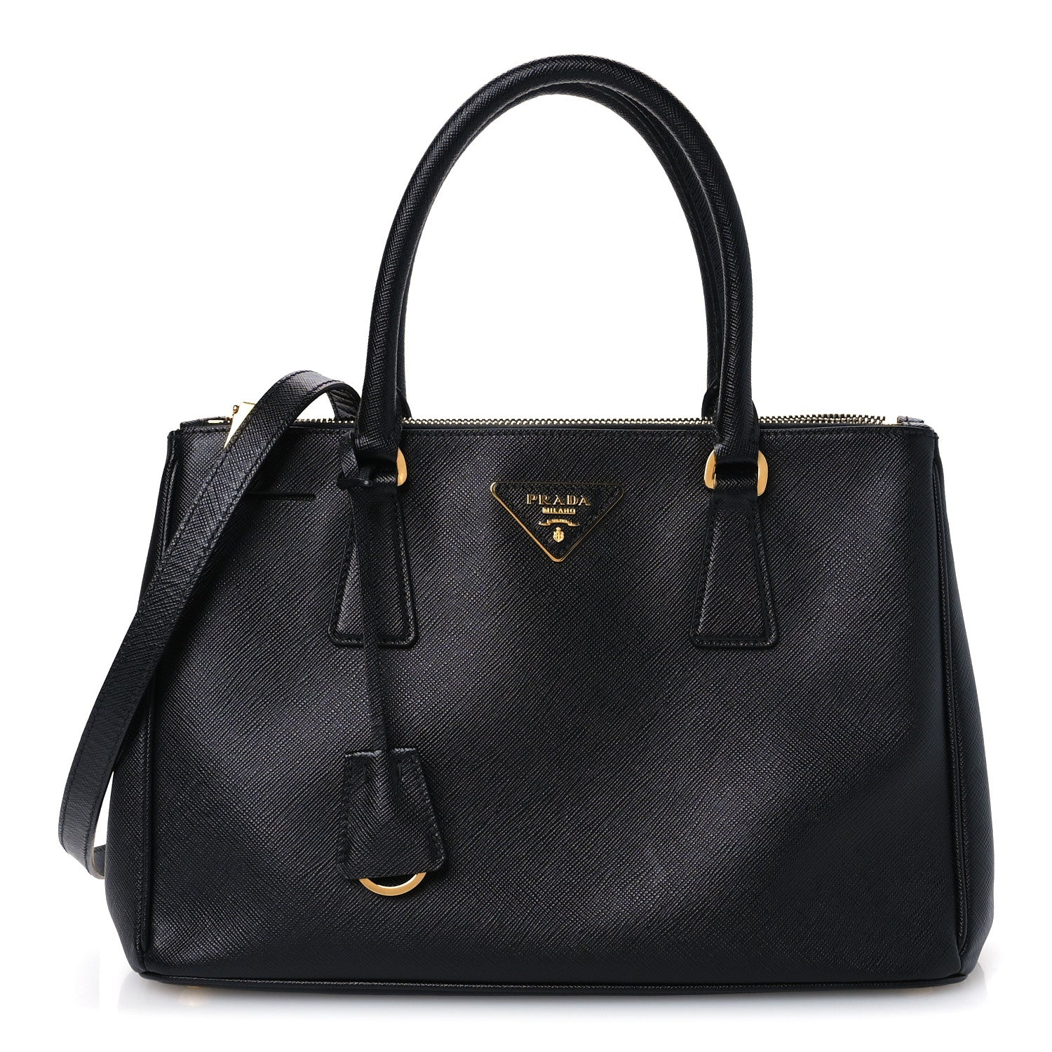 Prada Saffiano Small Galleria Double Zip Tote Black 1 of 13