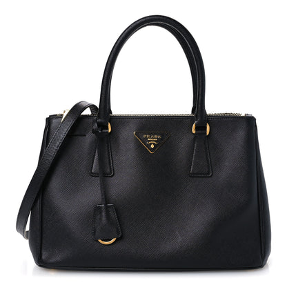 Prada Saffiano Small Galleria Double Zip Tote Black 1 of 13