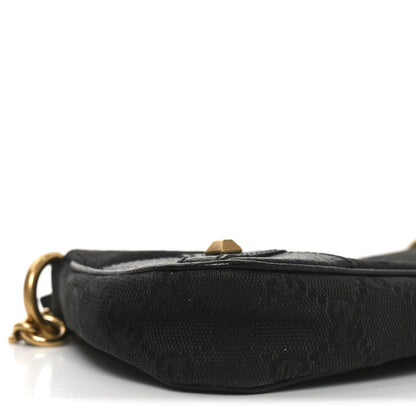 Gucci Monogram Horsebit Nail Chain Pochette Black 9 of 10