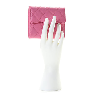 Chanel Caviar Quilted Compact Flap Wallet Pink 2 of 6