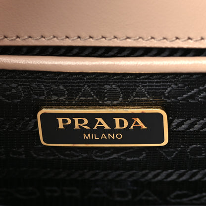 Prada Saffiano Soft Calfskin Metal Triangle Logo Envelope Chain Shoulder Bag Cammeo 6 of 10
