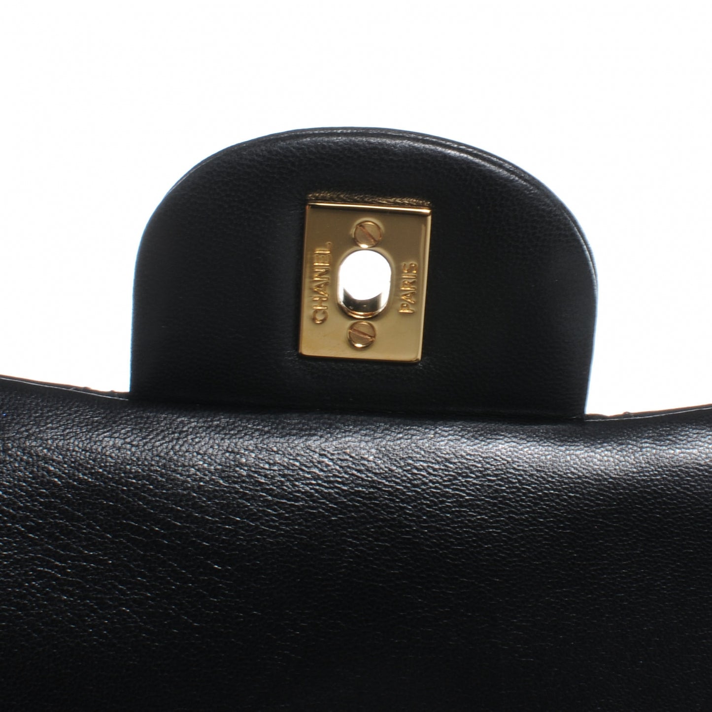 Lambskin Quilted Maxi Double Flap Black