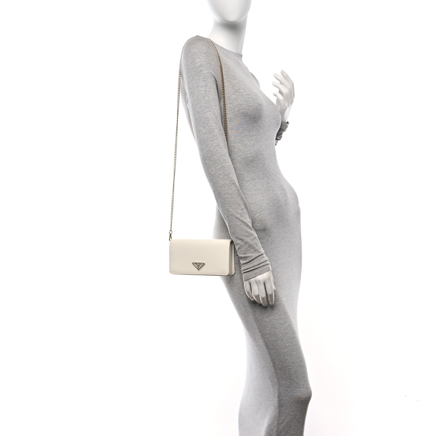 Prada Vitello Move Triangle Logo Miniborse White 2 of 15