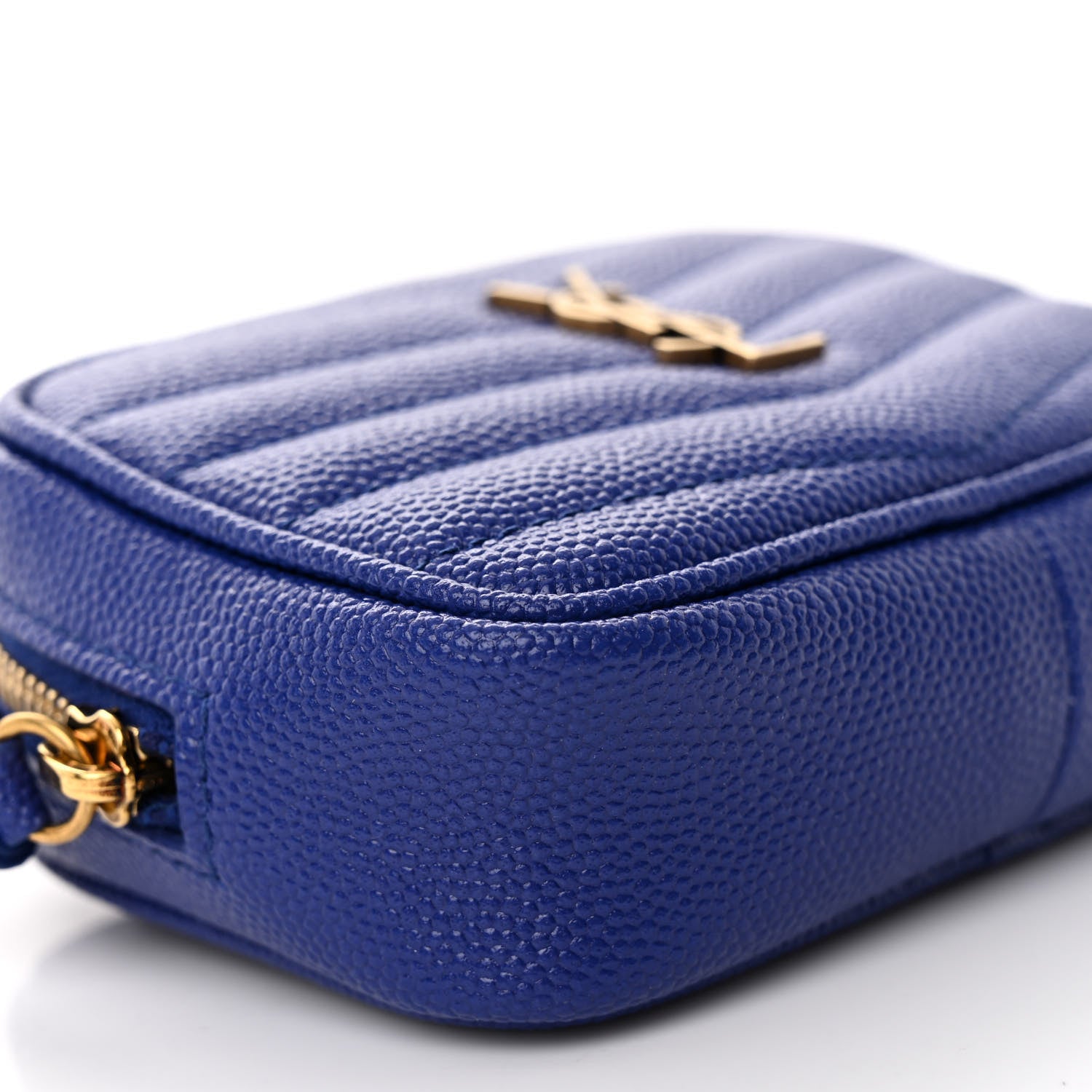 Saint Laurent Grain De Poudre Matelasse Monogram Baby Lou Camera Bag Sapphire Blue 8 of 9