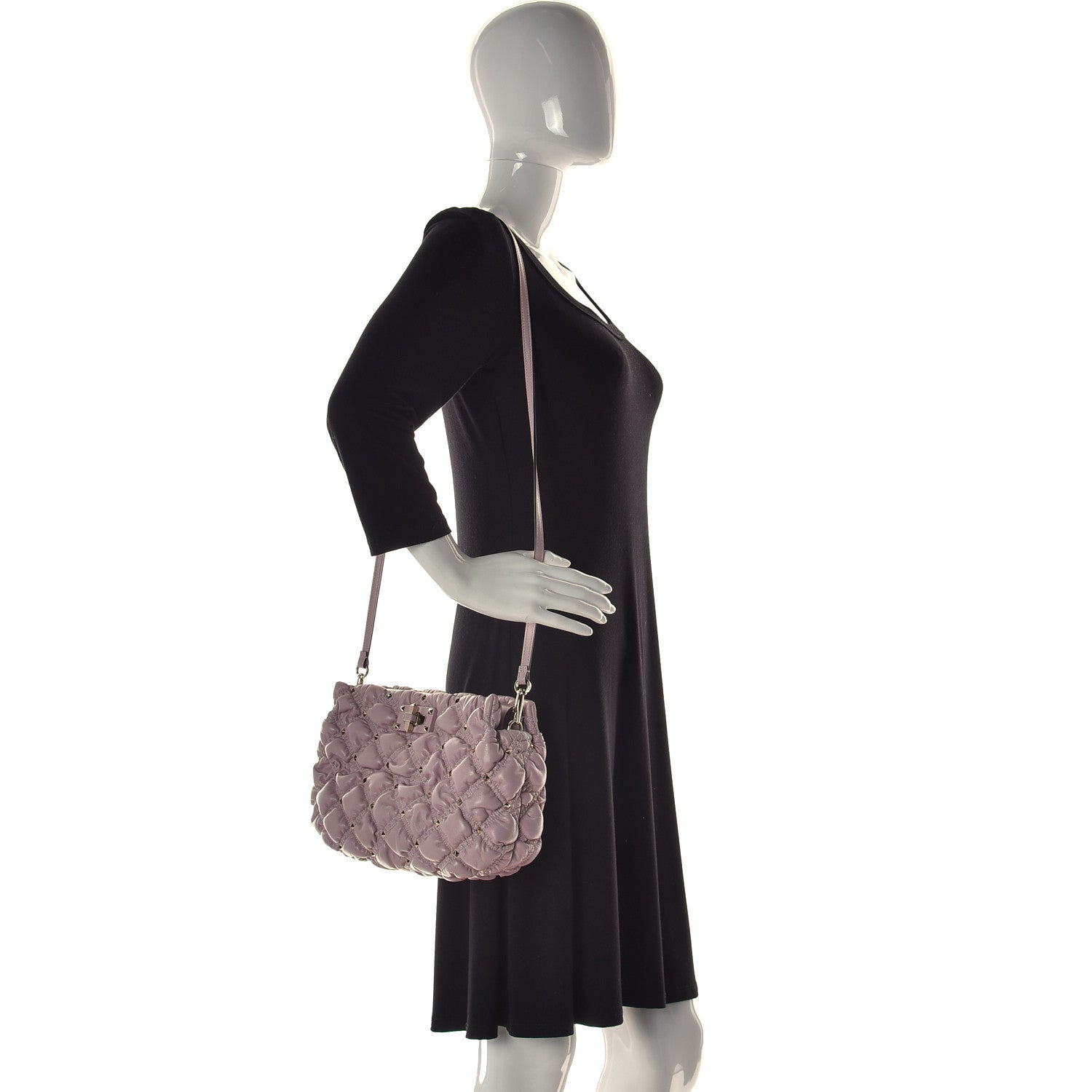 Valentino Garavani Nappa Spikeme Clutch Rose Quartz 2 of 9
