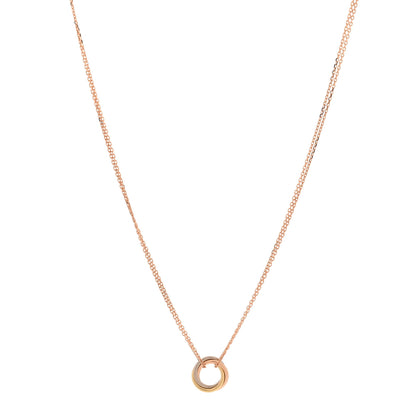 Cartier 18K Pink Yellow White Gold Trinity Double Chain Pendant Necklace 1 of 6
