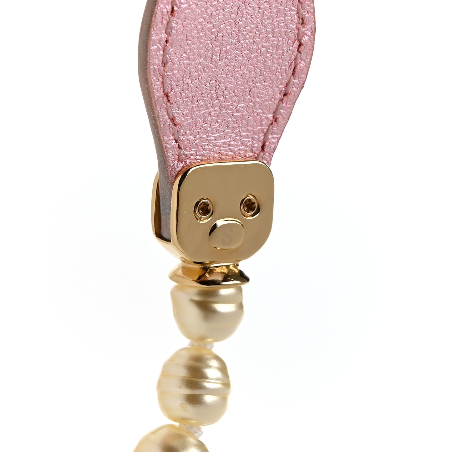 Iridescent Lambskin Pearl Belt S Light Pink Pearly White