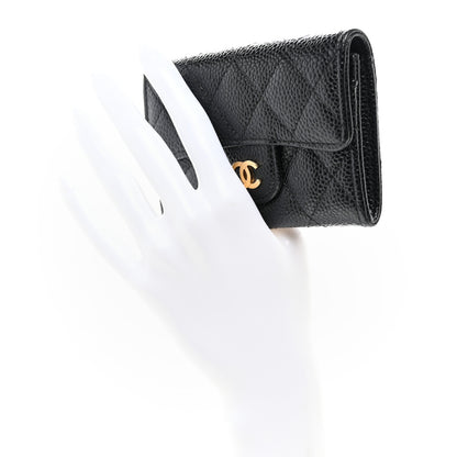 Chanel Caviar Quilted Flap Card Holder Black 2 of 9