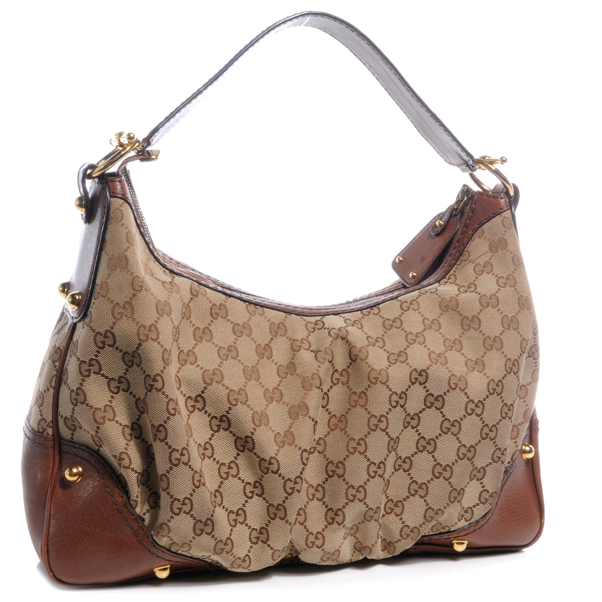 Gucci Monogram Medium Jockey Hobo Brown 3 of 8