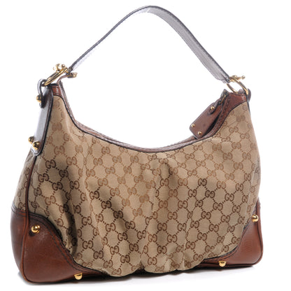Gucci Monogram Medium Jockey Hobo Brown 3 of 8