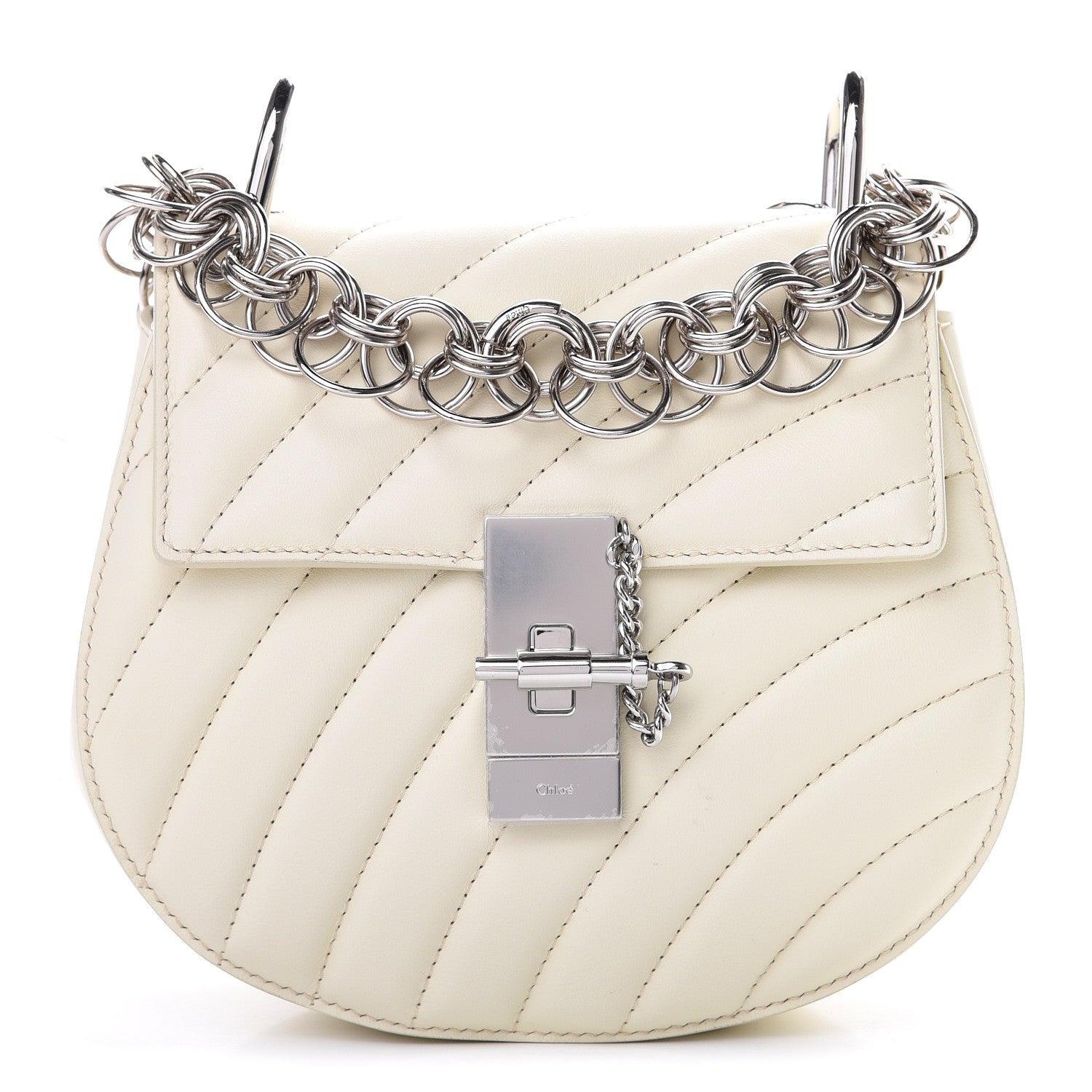 Chloe Calfskin Quilted Mini Drew Bijou Shoulder Bag Natural White 1 of 9