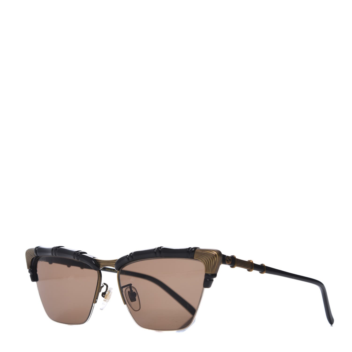 Gucci Acetate Metal Bamboo Sunglasses GG660S Black Brown 1 of 7